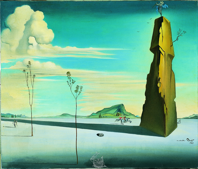 Salvador Dali Surrealism Oil Painting Garden of Eden Landscape Icy Warm in  Graffiti on a Brick Wall · Creative Fabrica